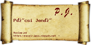 Pécsi Jenő névjegykártya