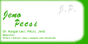 jeno pecsi business card
