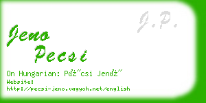 jeno pecsi business card